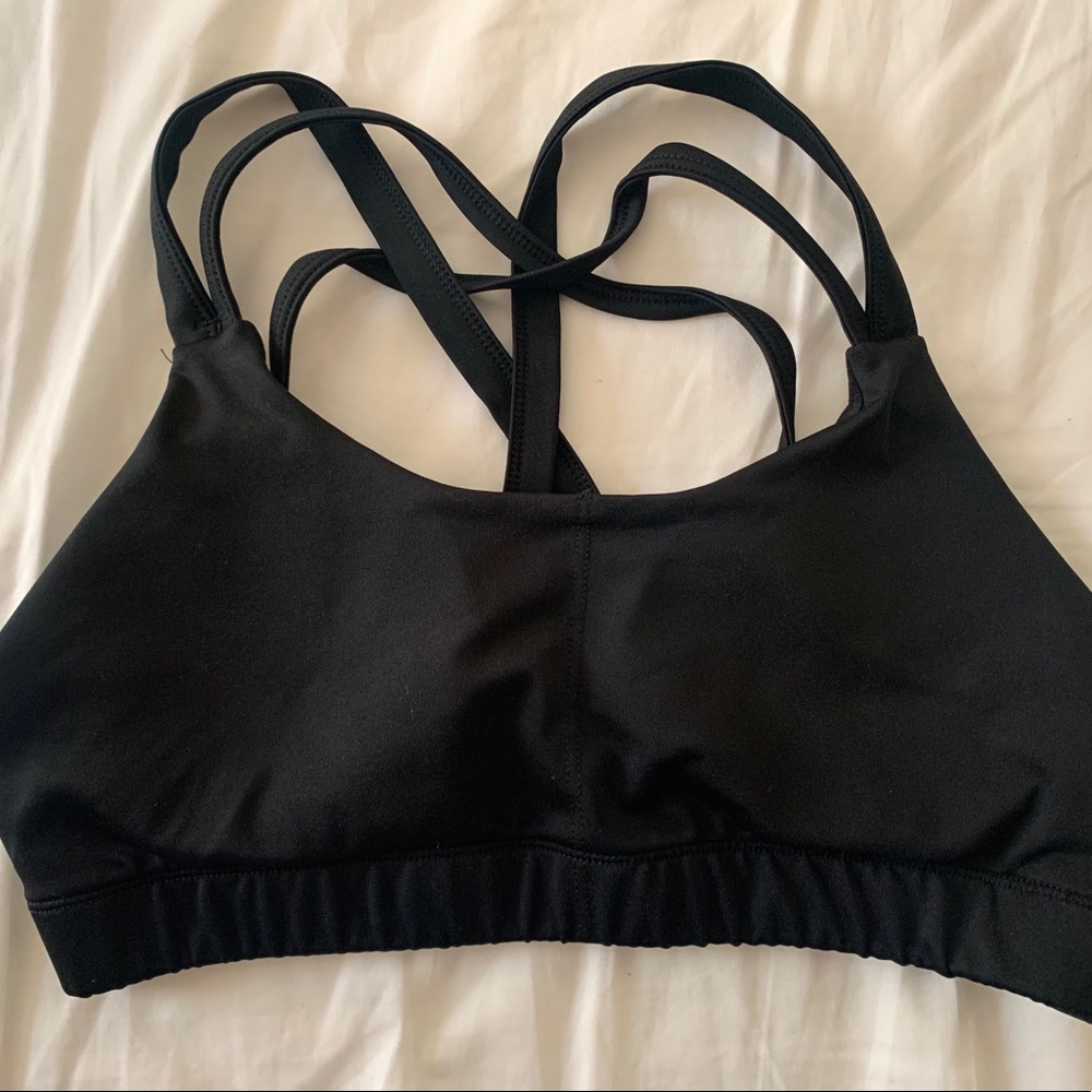 Plain black sports bra
